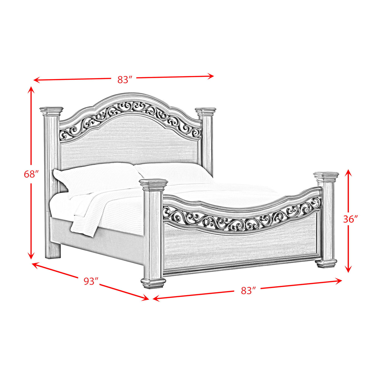Brunswick Panel Bed in Dark Brown by Elements International, view 8