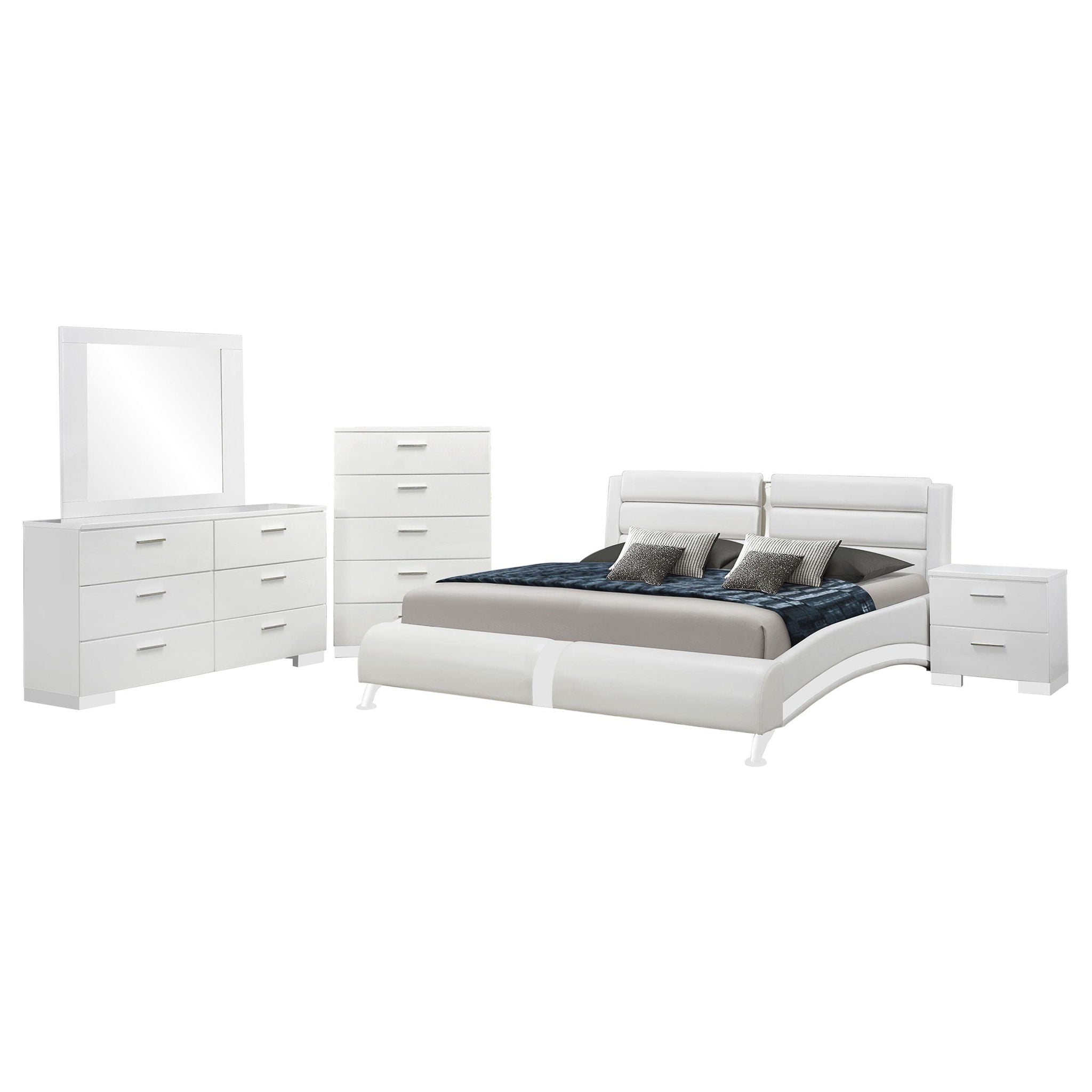 Jeremaine 5-piece Eastern King Bedroom Set White