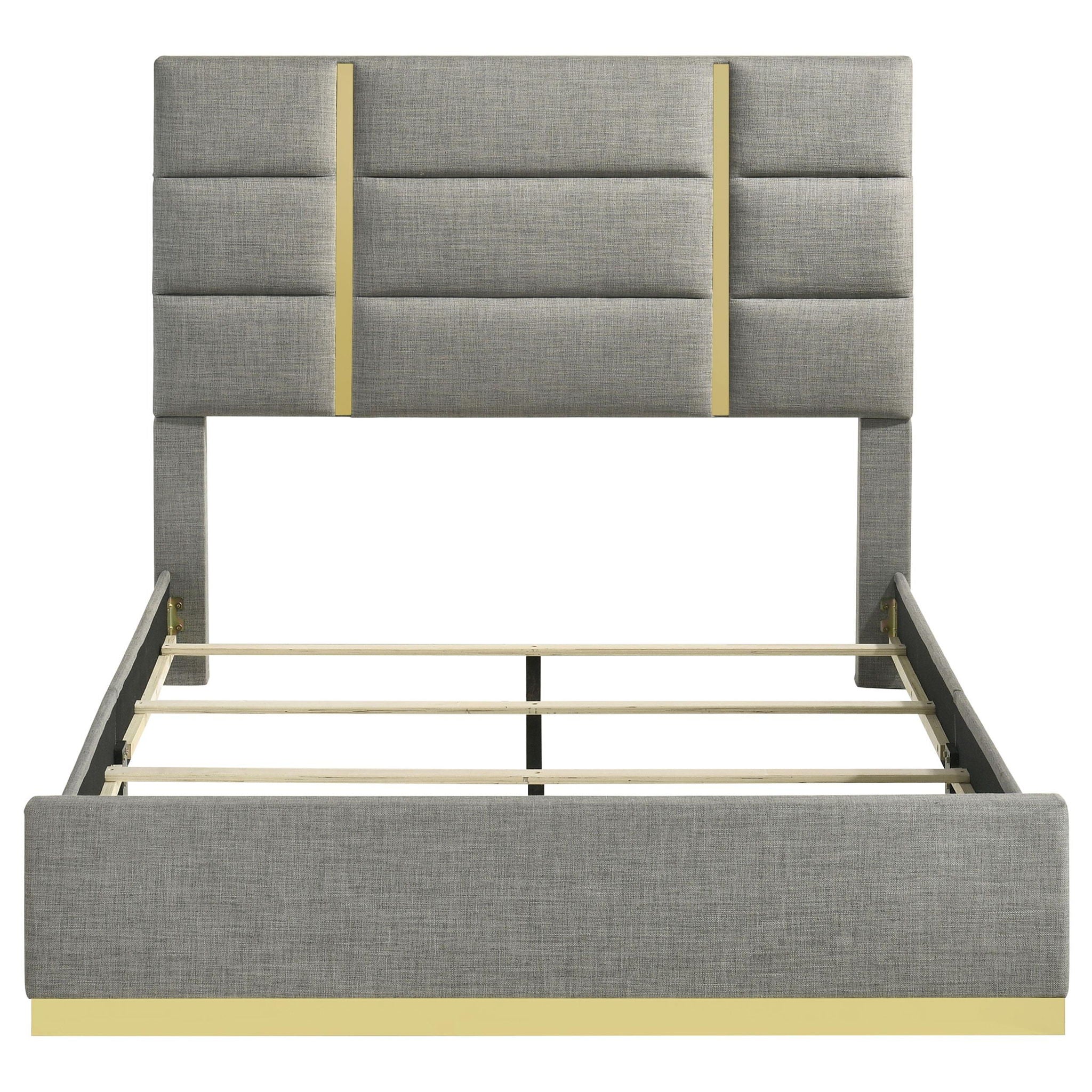 Ines 56-inch Fabric Upholstered Queen Panel Bed Grey
