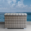 Wicker Sectional Sofa With Cushions And Table