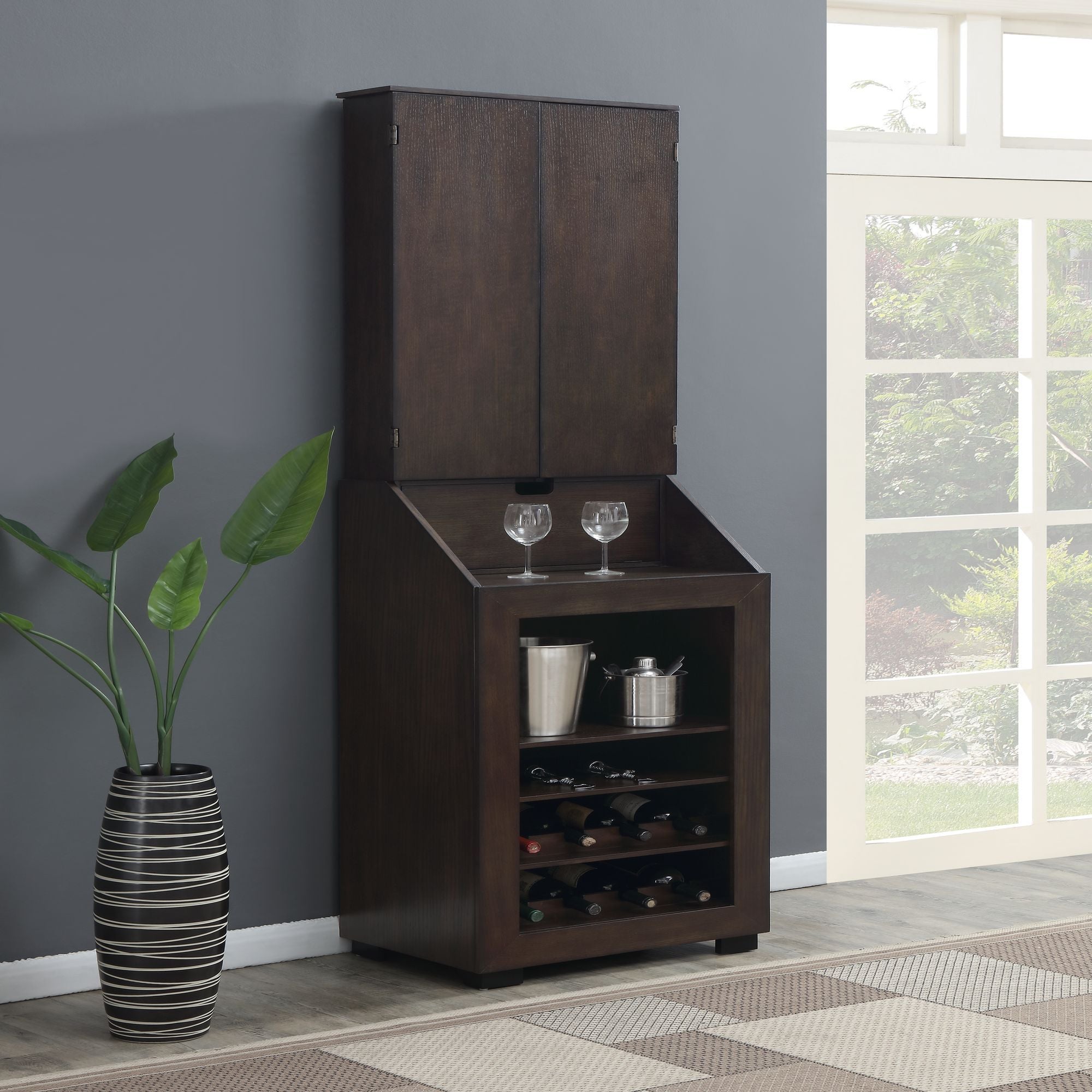 Bone - Dartboard Cabinet Ssg-120405 Cabinet With Dartboard - Dark Brown