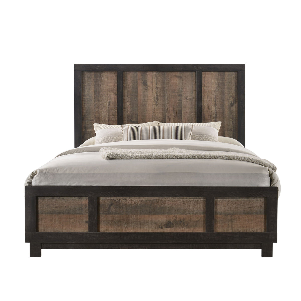 Harlington Panel Bed in Dark Brown by Elements International, view 9