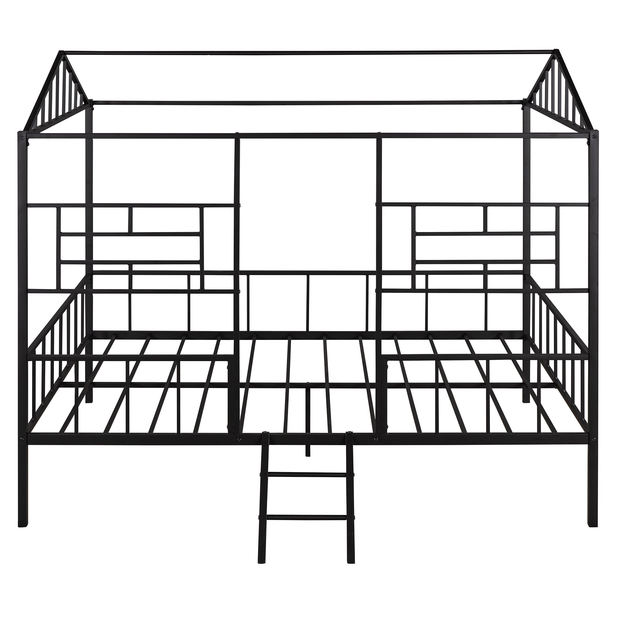 Metal House Bed Frame Full Size with Slatted Support No Box Spring Needed Black - Atlantic Fine Furniture Melbourne FL