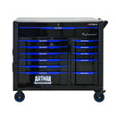 12 Layer Drawer Multi Purpose Tool Cart With Wheels And Iron Top - Black / Blue