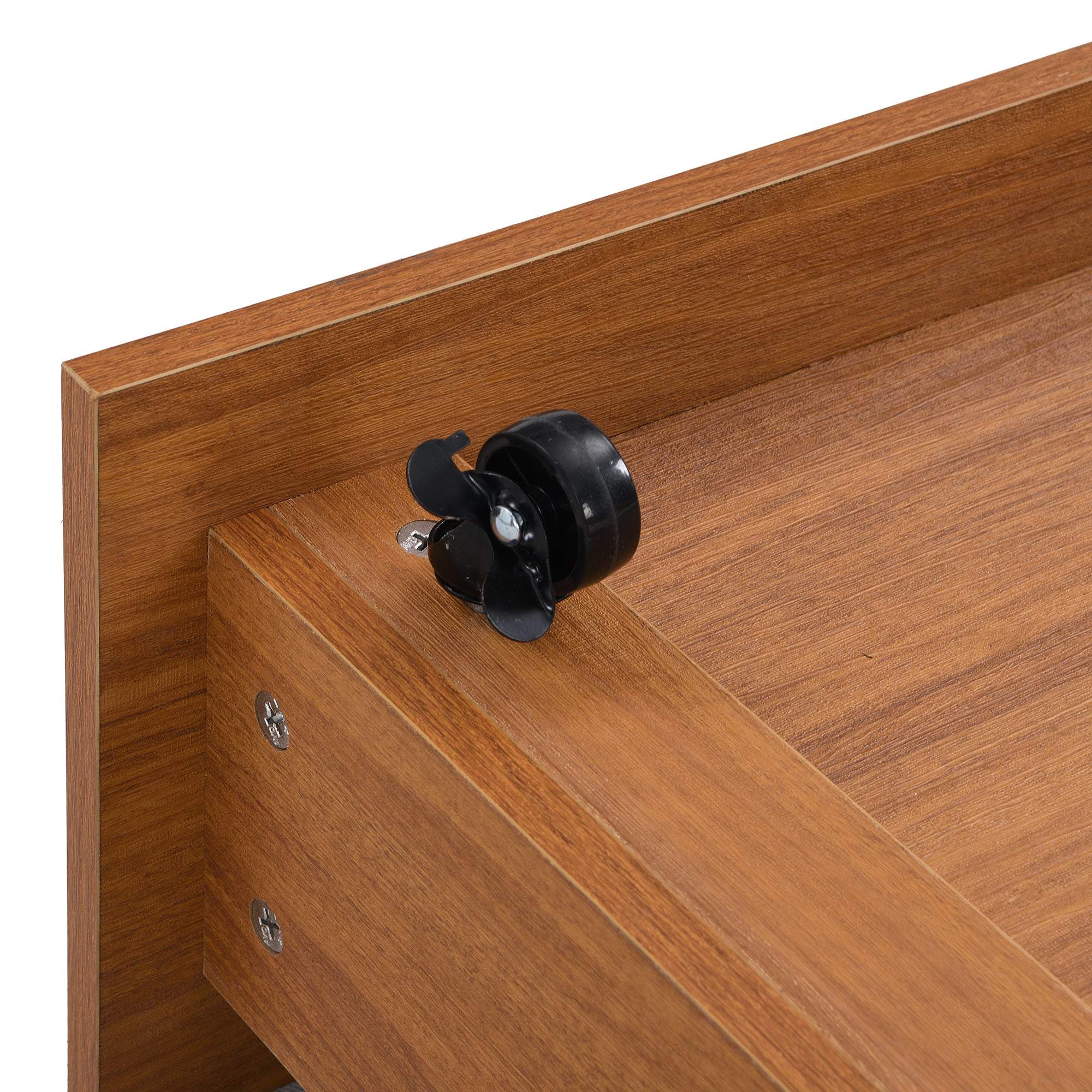 Full Size Metal Platform Bed Frame with Two Drawers,Sockets and USB Ports ,Slat Support No Box Spring Needed Black