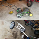 Universal 12" Spoked Plastic Wheel And Tire For Lawn Mowers & Trolley Carts, 10 Pack - Black