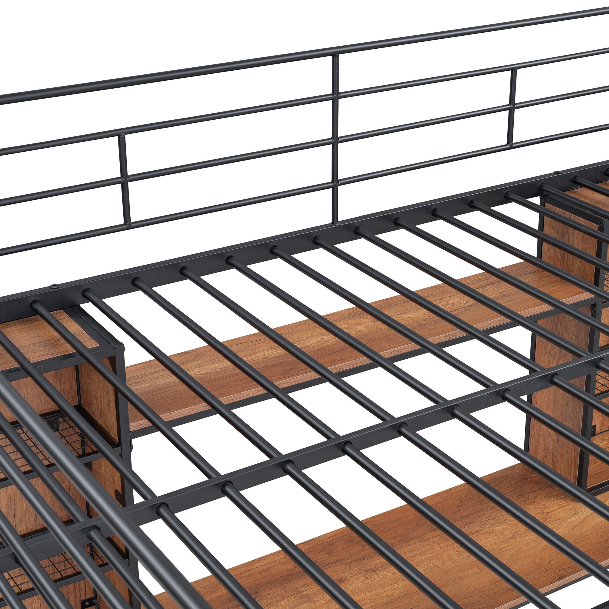 Full Size Loft Bed with Desk and Shelf , Loft Bed with Ladder,Full,Black - Atlantic Fine Furniture Melbourne FL