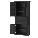 Elegant Multi Functional Storage Cabinet With Slide Rail Drawers, Adjustable Shelves