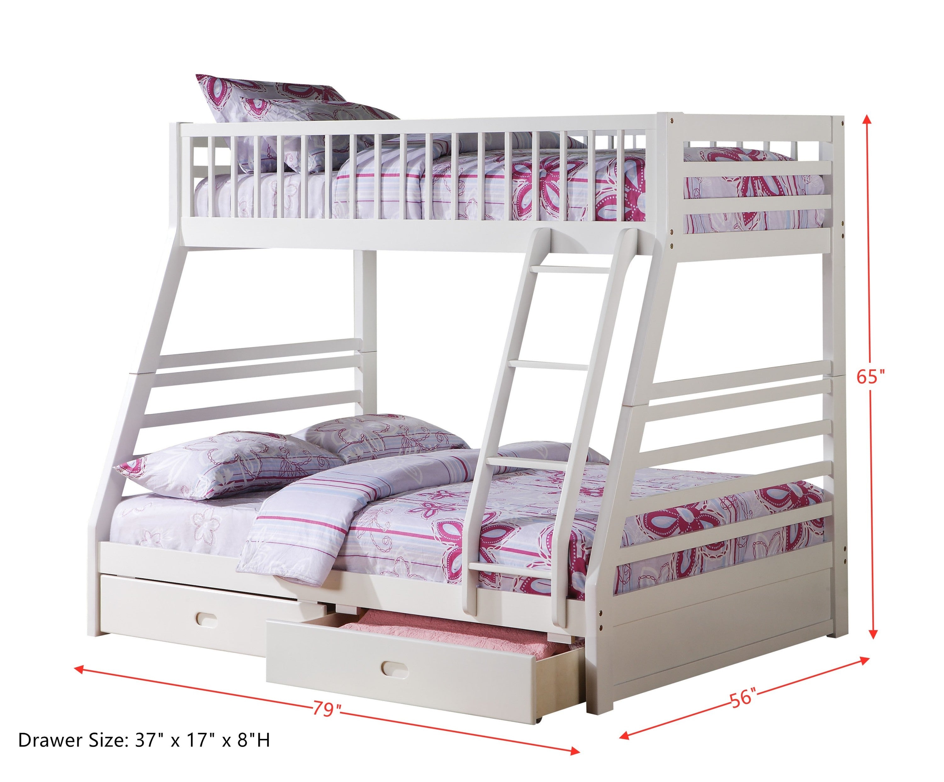 ACME Jason Bunk Bed (Twin/Full & Storage), Gray (1Set/2Ctn) 37840 - Atlantic Fine Furniture Melbourne FL