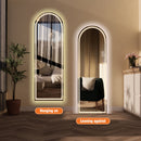 Arch Design LED Full Length Mirror, Dimmable, High Definition, Explosion Proof, 65" X 21" - Silver