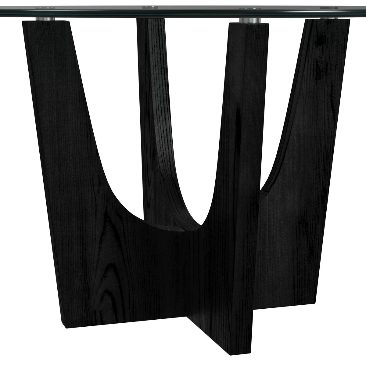 Oregon Round Table With Glass Top in Black by Elements International, view 11