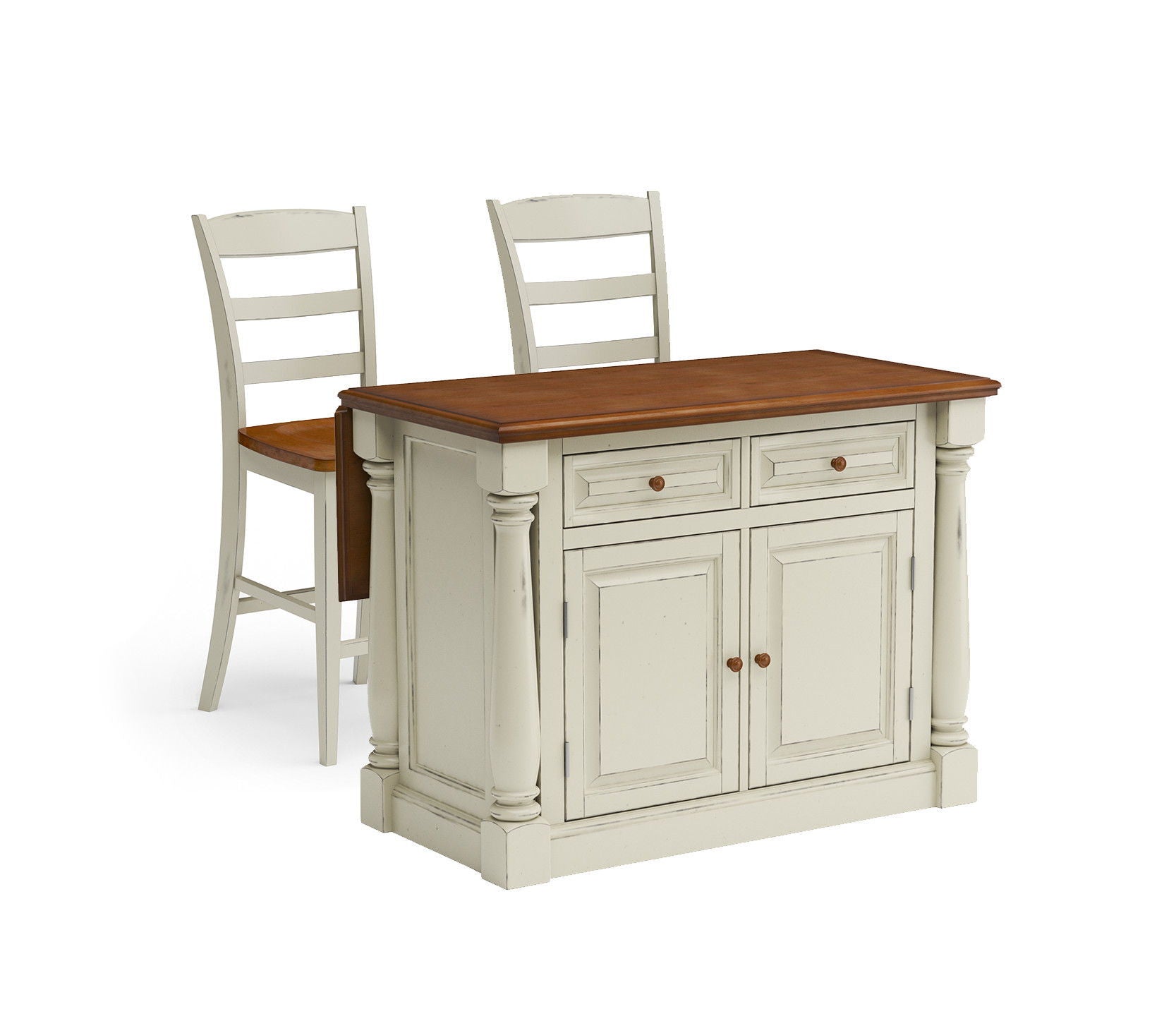 Monarch - Kitchen Island Set - White