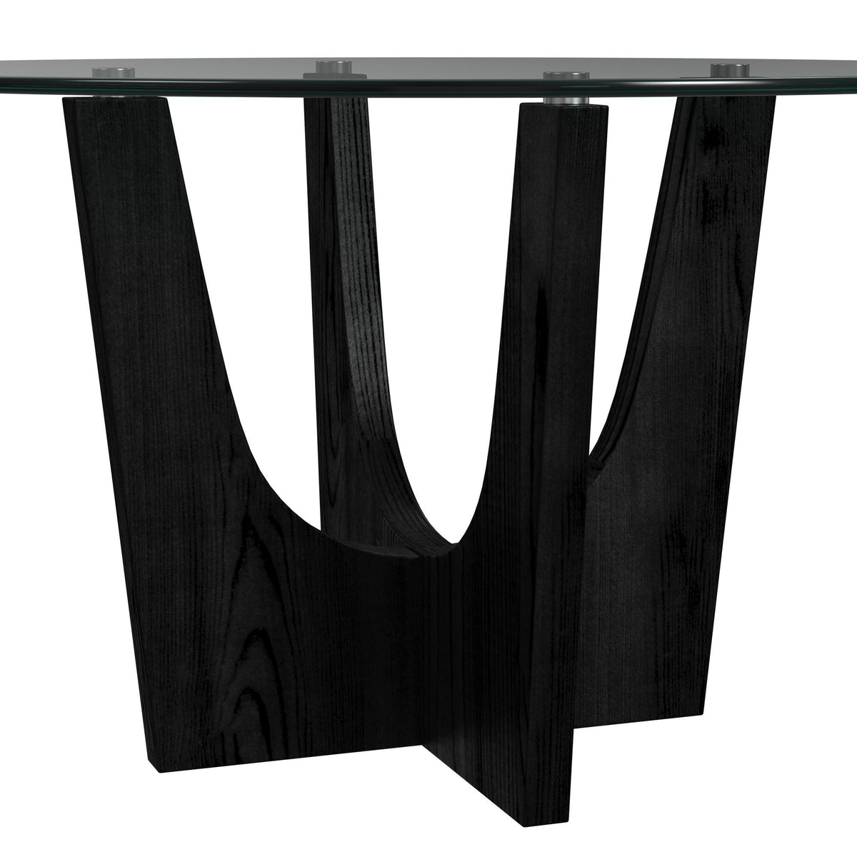 Oregon Round Table With Glass Top in Black by Elements International, view 12