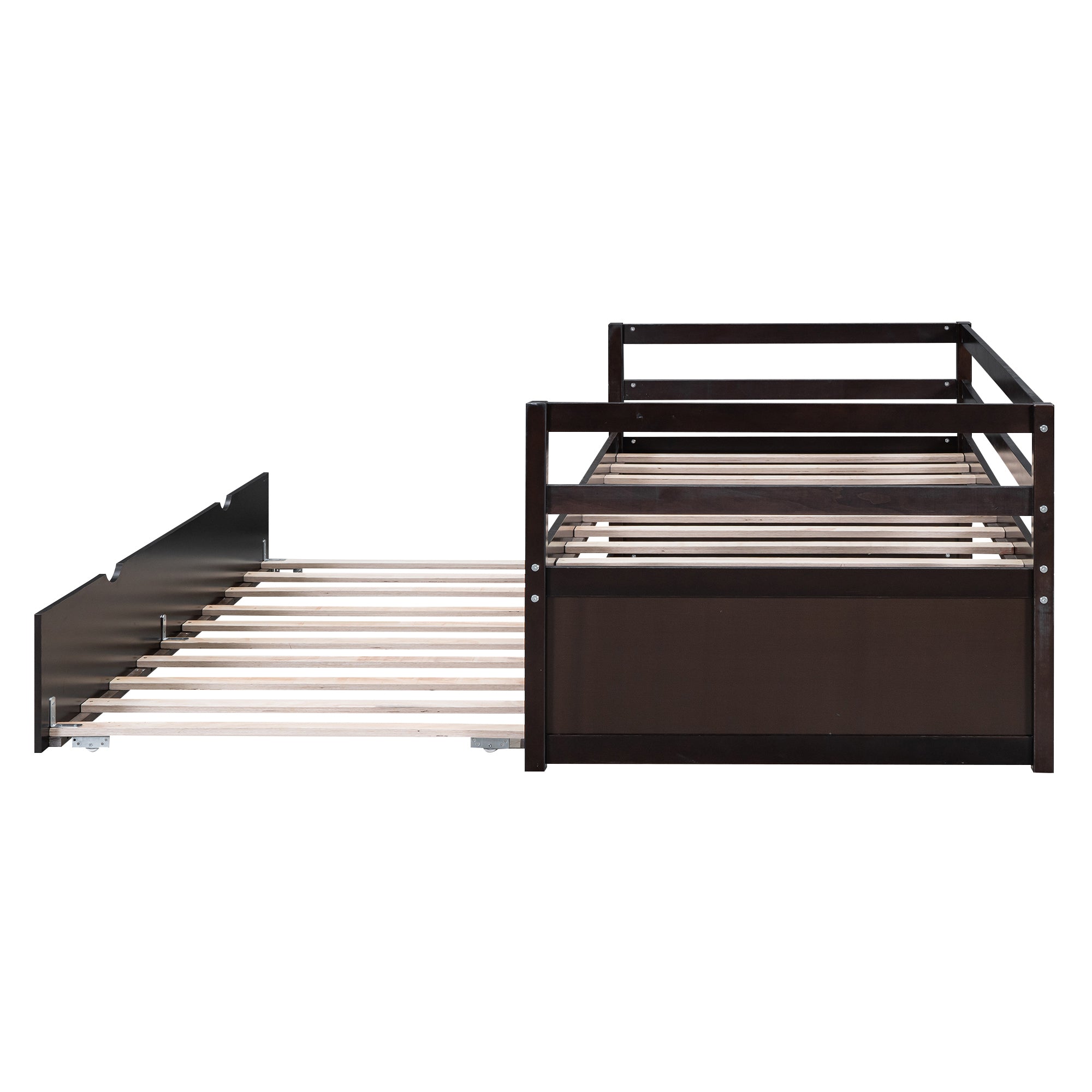 Twin Size Wood Daybed with Twin Size Trundle, Espresso - Atlantic Fine Furniture Melbourne FL