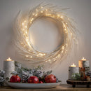 Paper Wreath With LED - White