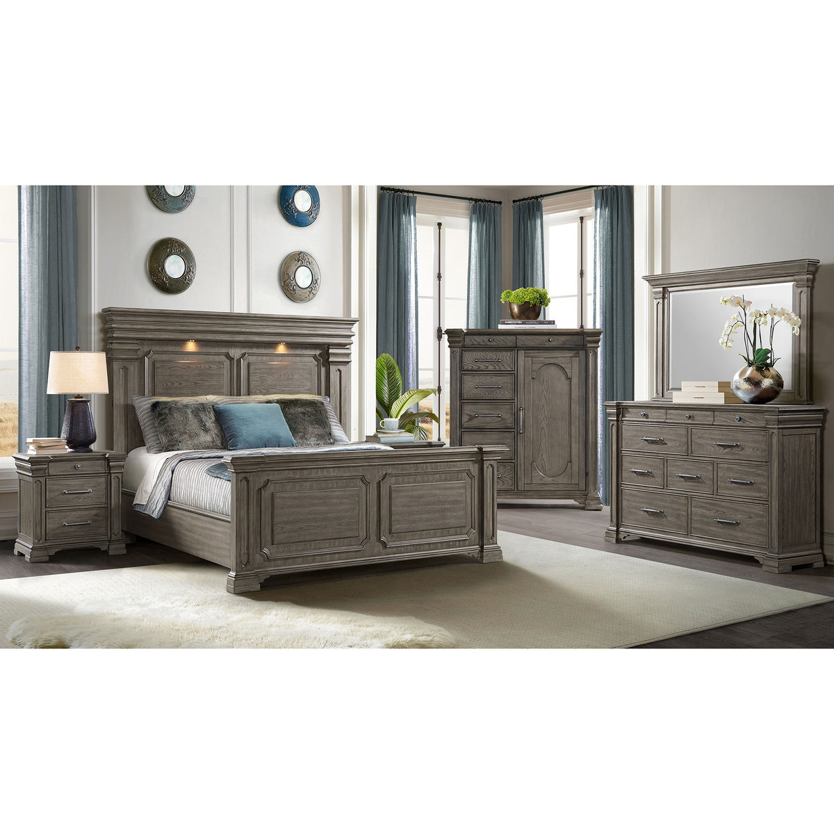 Kings Court 1 Door And 7-Drawer Chest in Black by Elements International, view 18