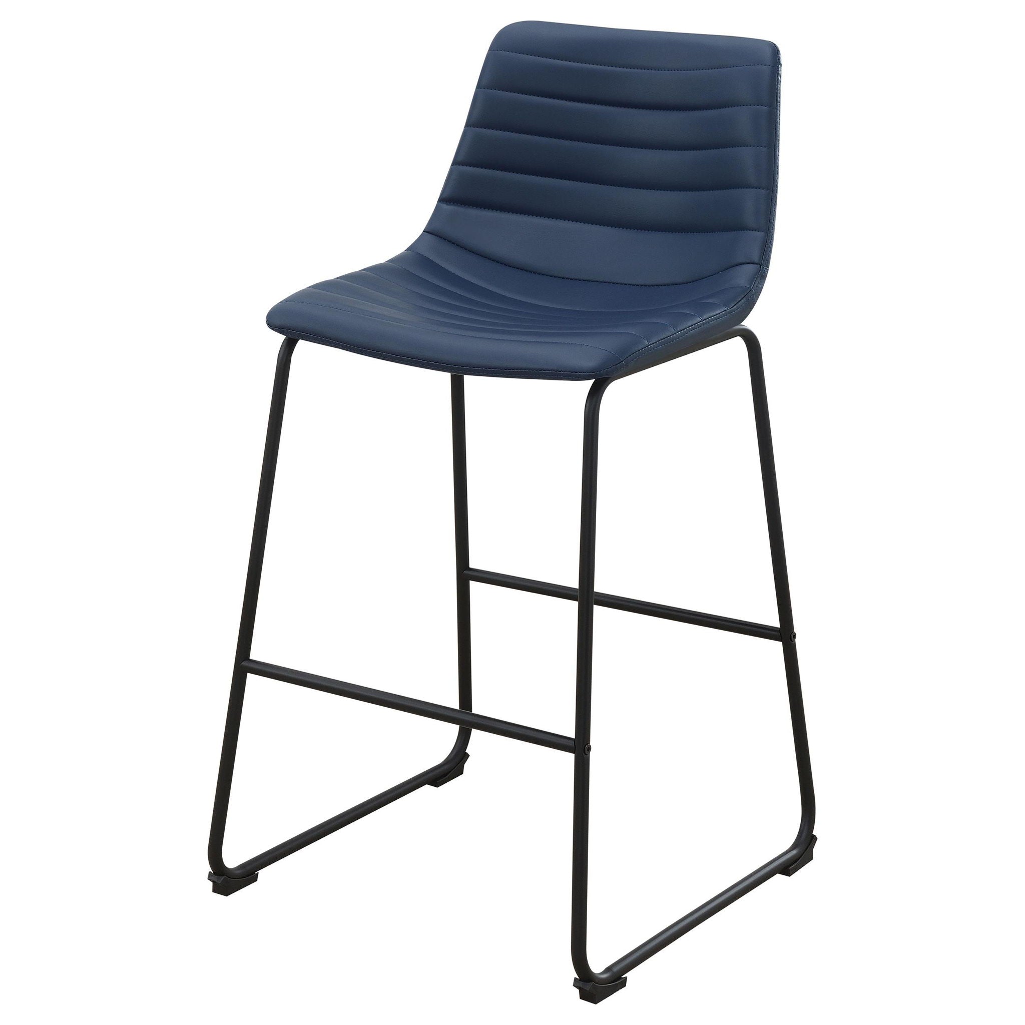 Zuni Faux Leather Upholstered Counter Chair Blue (Set of 2) - Atlantic Fine Furniture Melbourne FL