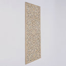 Floral Hand Carved Mandala Rectangle Wall Decor With Mirror - Antique Brown / White