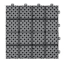 Interlocking Deck Tiles Plastic Waterproof Outdoor All Weather Anti-Slip Bathroom Shower Balcony Porch Strong Weight Capacity Upto 6613 Lbs, Rosette Pattern