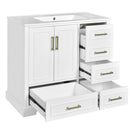 Traditional Bathroom Vanity With Soft Close Doors And Drawers