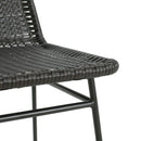 Aluminum And Rattan Chat Set, Outdoor Patio Set Includes Rattan Dining Chair Set Of 2 And C Shaped Side Table - Dark Brown