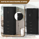 Freestanding Bathroom Cabinet With 3 Drawers, Adjustable Shelf, Soft Close Doors