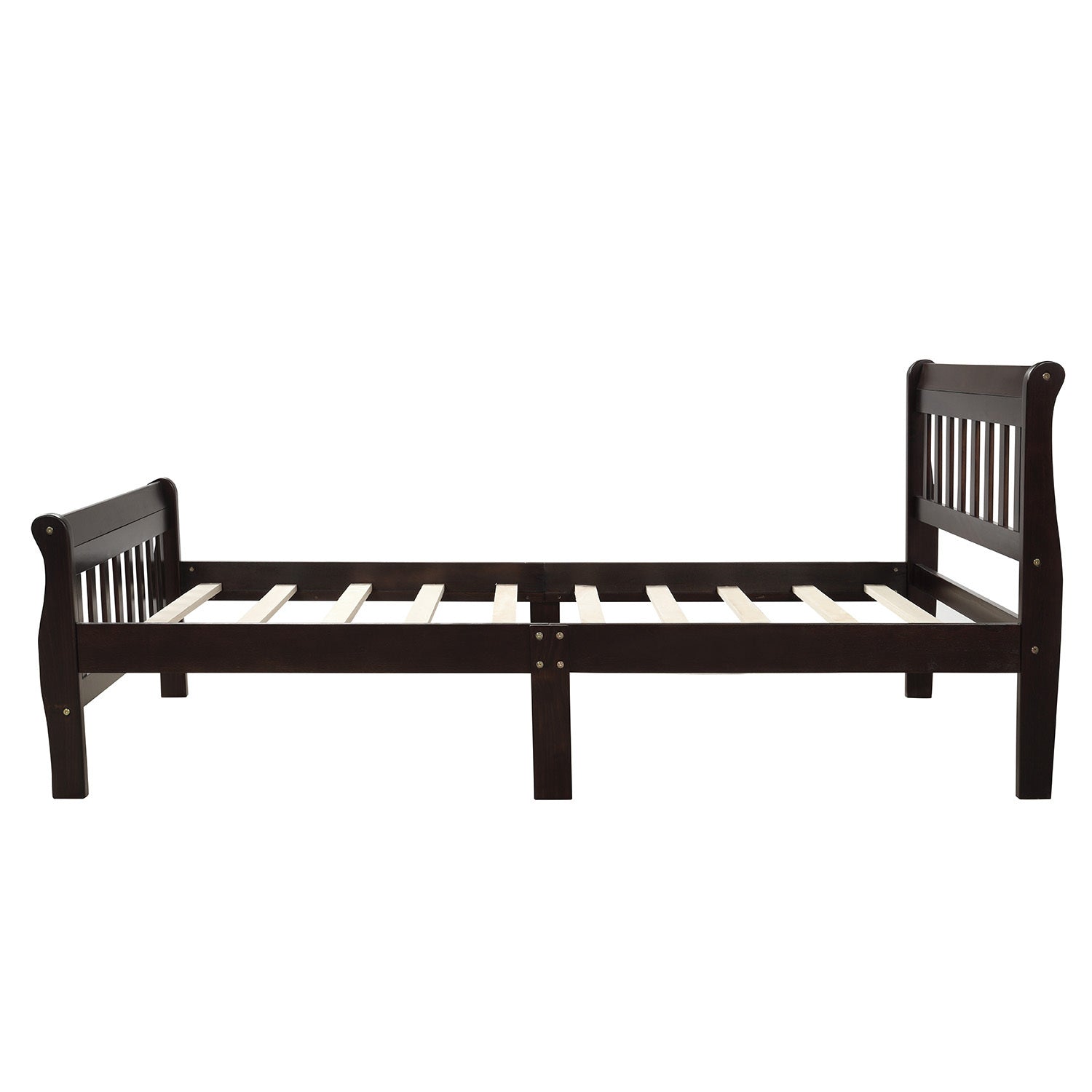 Wood Platform Bed Twin Bed Frame Panel Bed Mattress Foundation Sleigh Bed with Headboard/Footboard/Wood Slat Support - Atlantic Fine Furniture Melbourne FL
