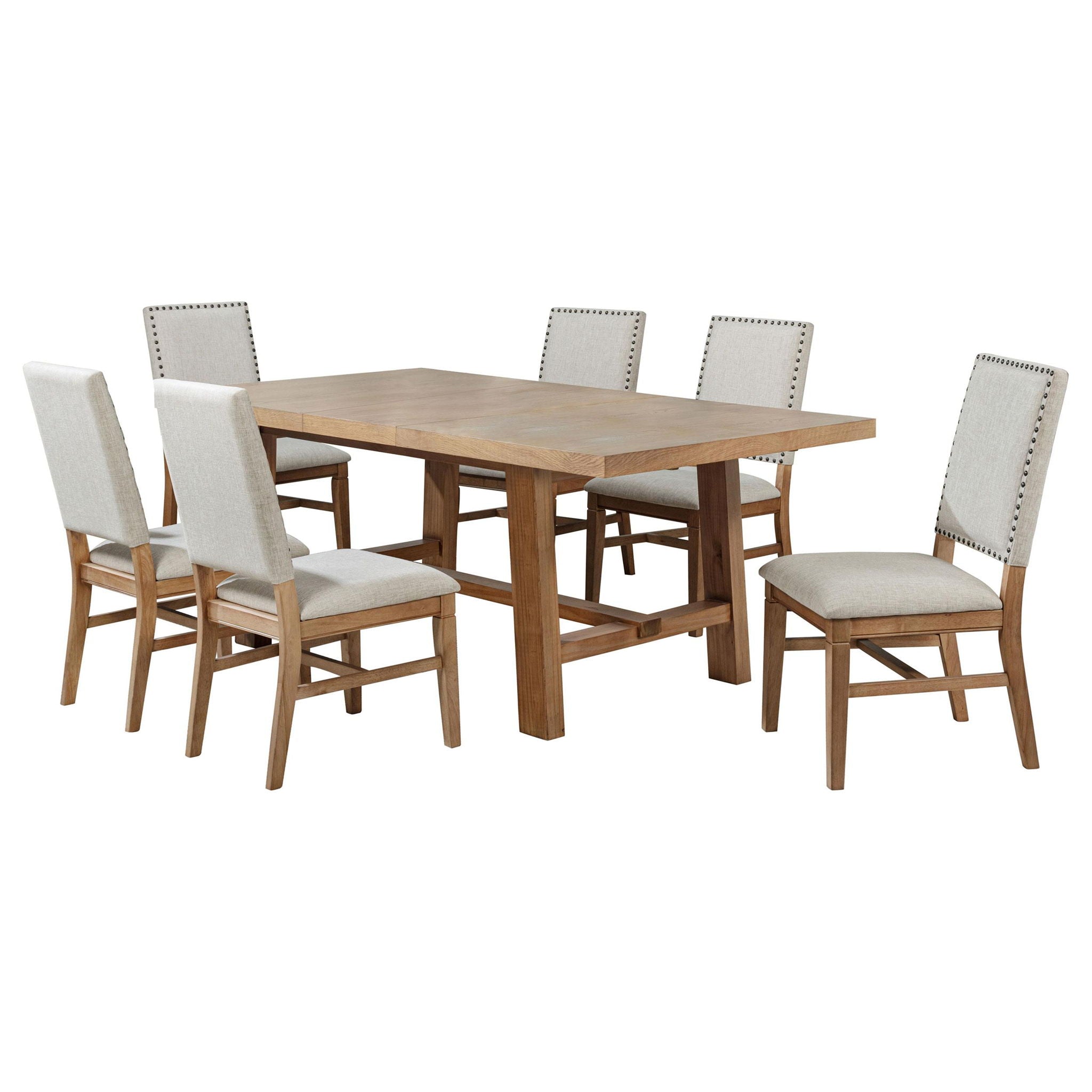 Middleton 7-piece Extension Leaf Dining Set Brown and Beige - Atlantic Fine Furniture Melbourne FL