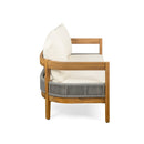 Porto - Outdoor Loveseat & Table - Beige / Teak