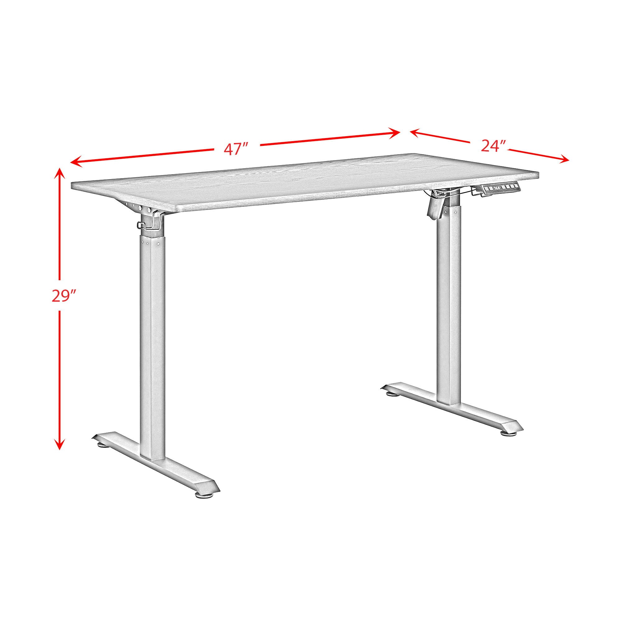 Oakland - Adjustable Desk 3A Packing - Black
