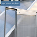 Walk-In Polycarbonate Greenhouse & Roof Vent, Sliding Doors, Aluminum Hobby Hot House For Outdoor