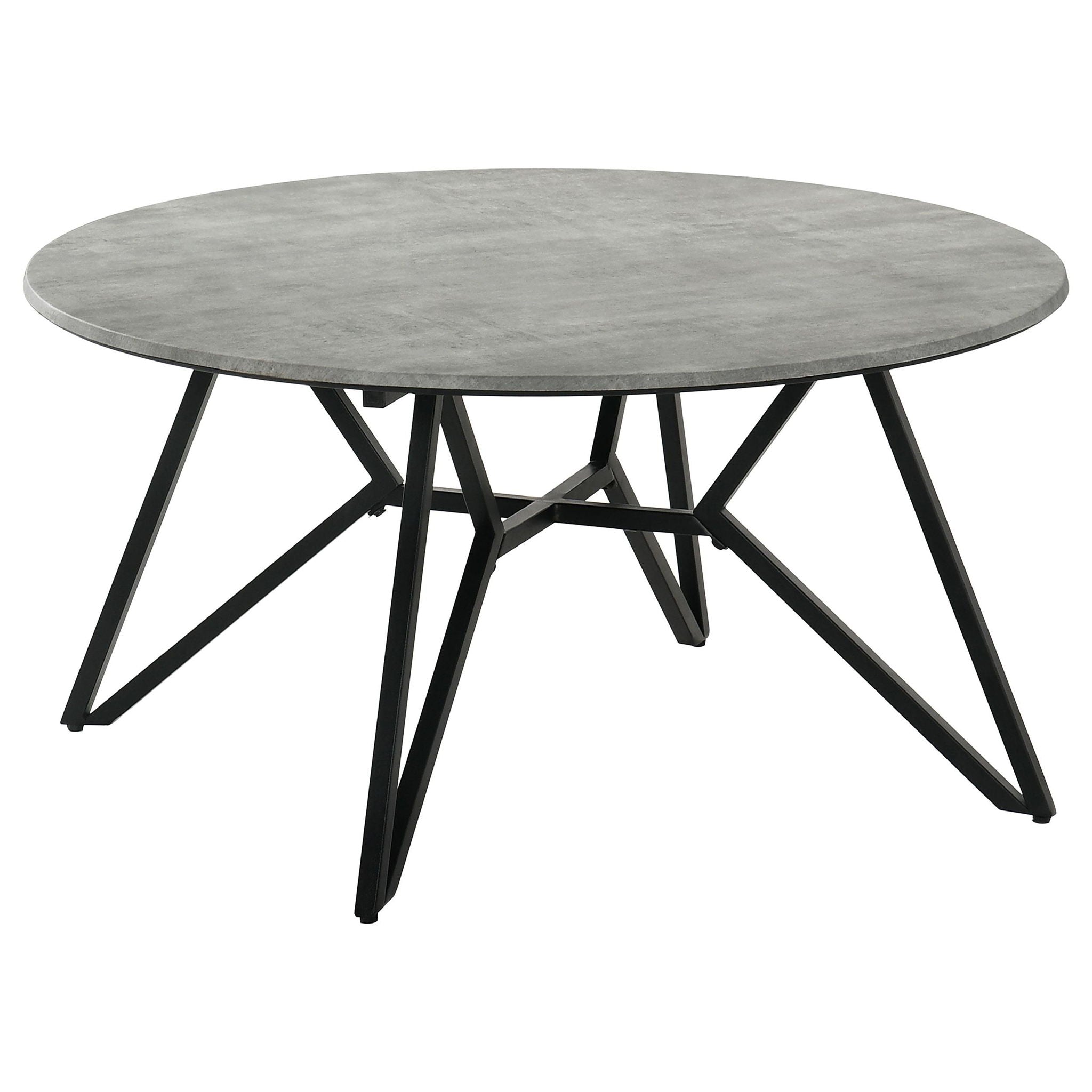 Hadi Round SmartTop Coffee Table Cement and Gunmetal - Atlantic Fine Furniture Melbourne FL