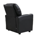 Sally Deluxe Kids Recliner Chair With Cup Holder - Black