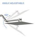 Luxury Rain Shower Head With Adjustable Arm, 10" Square, Stainless Steel - Brushed Nickel