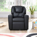 Sally Deluxe Kids Recliner Chair With Cup Holder - Black