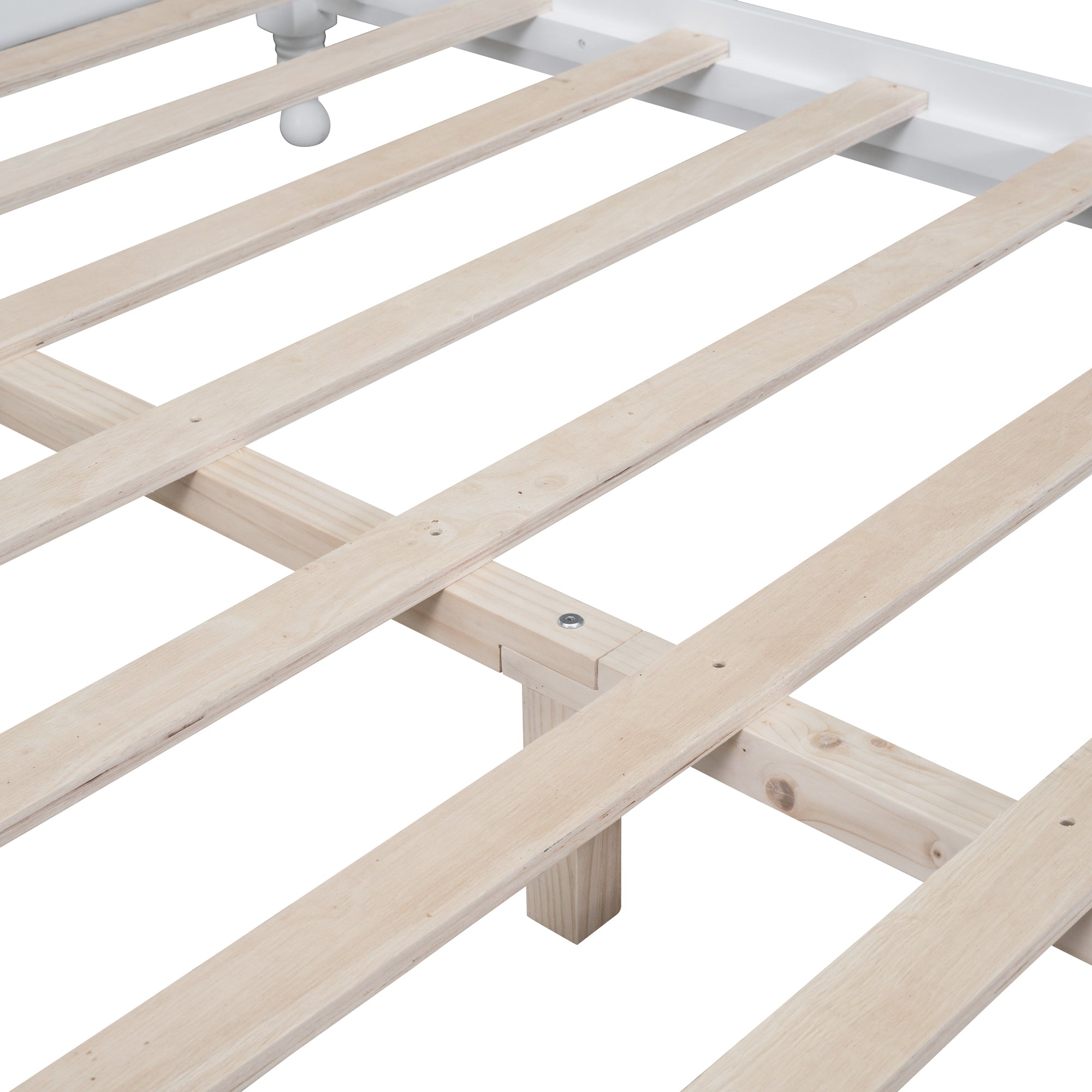 Full Size Wood Platform Bed Frame,Retro Style Platform Bed with Wooden Slat Support,White - Atlantic Fine Furniture Melbourne FL
