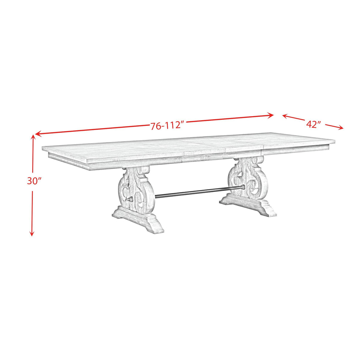 Stone Dining Table in Dark Gray by Elements International, view 6