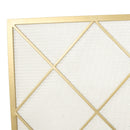 Minimalist Single Panel Iron Fireplace Screen With Diamond Design
