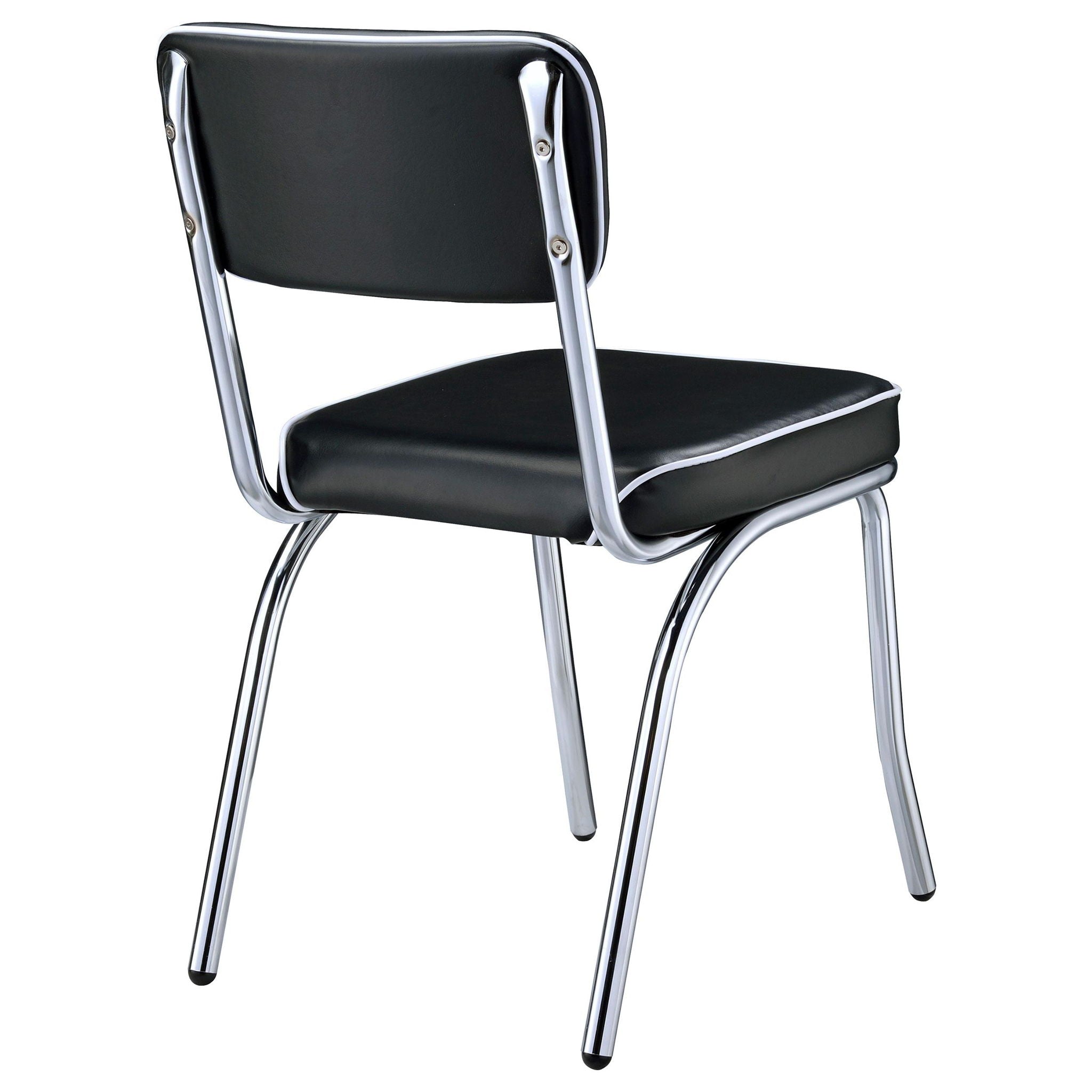 Retro Upholstered Dining Side Chair Black (Set of 2) - Atlantic Fine Furniture Melbourne FL
