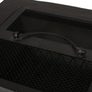 Outdoor Square Mgo Wood Burning Fire Pit - Dark Gray