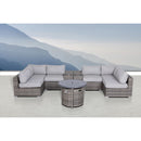Wicker Outdoor Lounge Set With Cushions And Fire Pit
