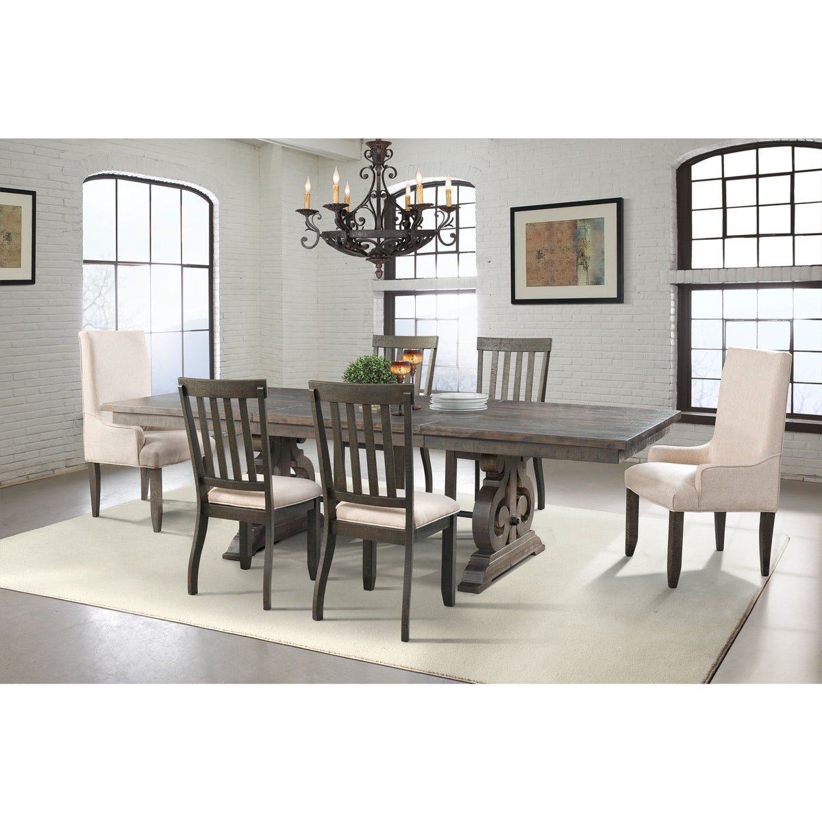 Stone Dining Table in Dark Gray by Elements International, view 7