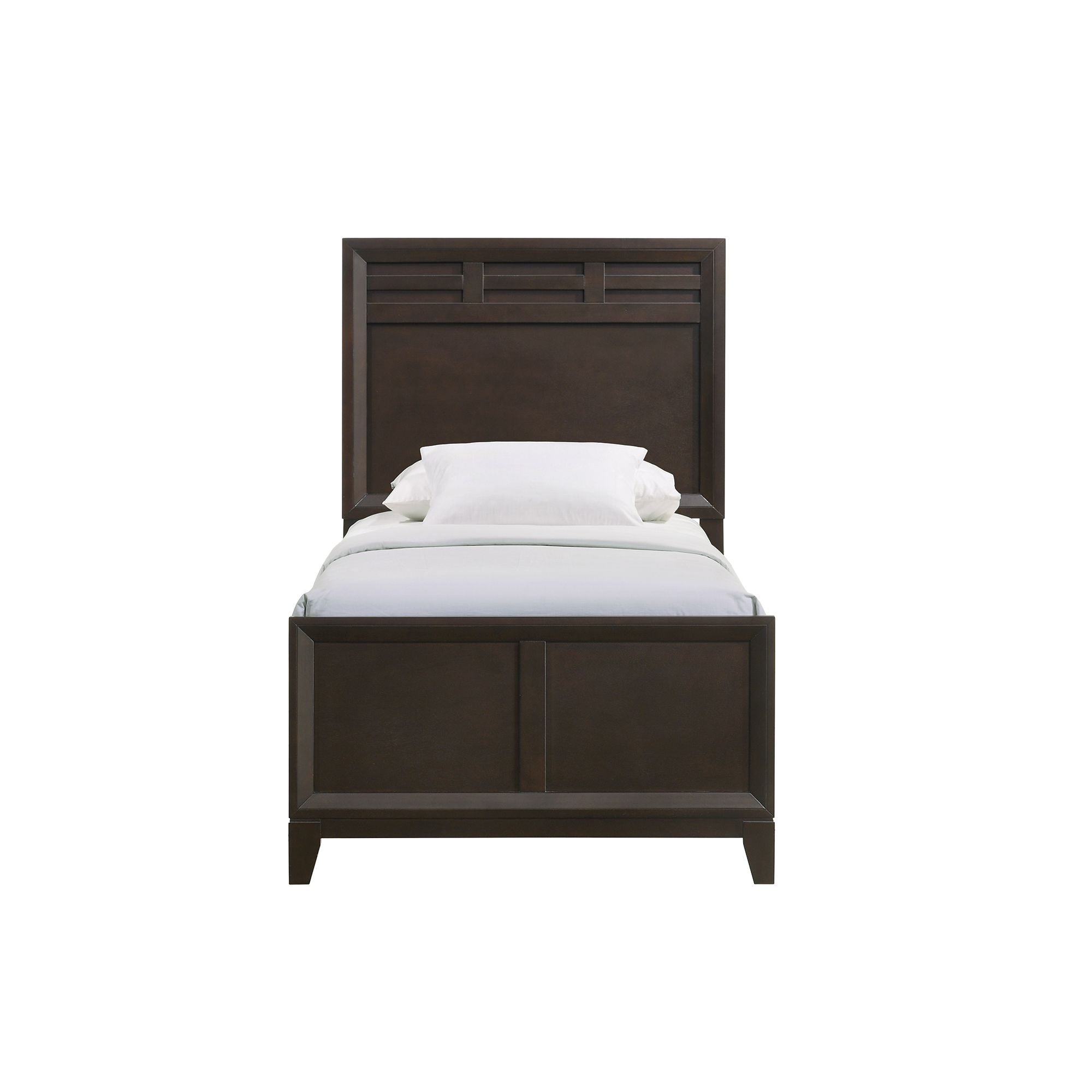 Beaumont Panel Bed in Dark Brown by Elements International, view 7