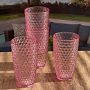 Leading Ware Diamond Cut Acrylic Drinking Glasses (Set of 4)