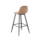 Velvet Barstool With Back (Set of 2)