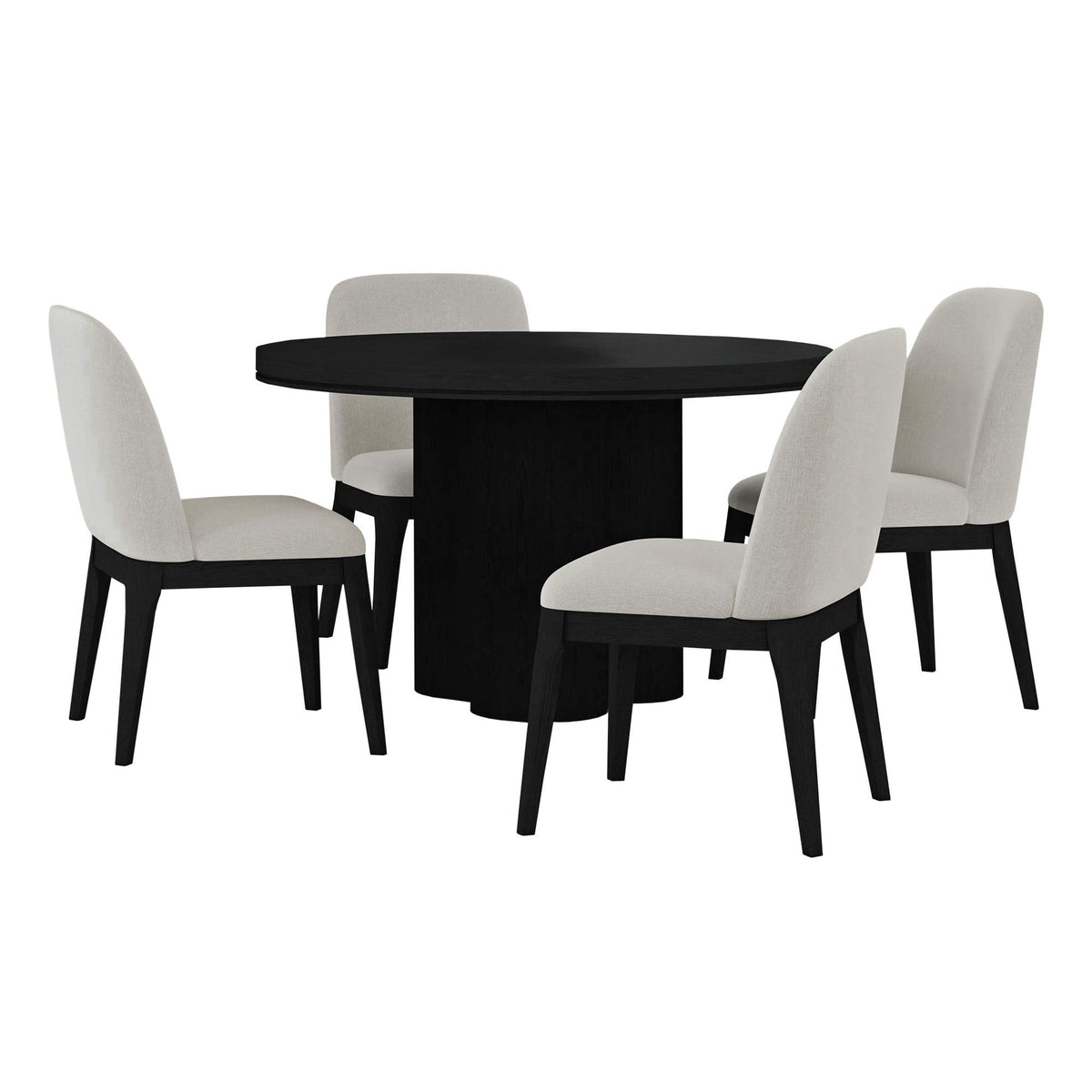 Rosalie Standard Height Round Dining Set in Black by Elements International, view 2