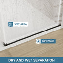 Frameless Single Sliding Soft Close Shower Door, 5 / 16" Clear Nano Coated Tempered Glass And 304 Stainless Steel Handle - Matte Black