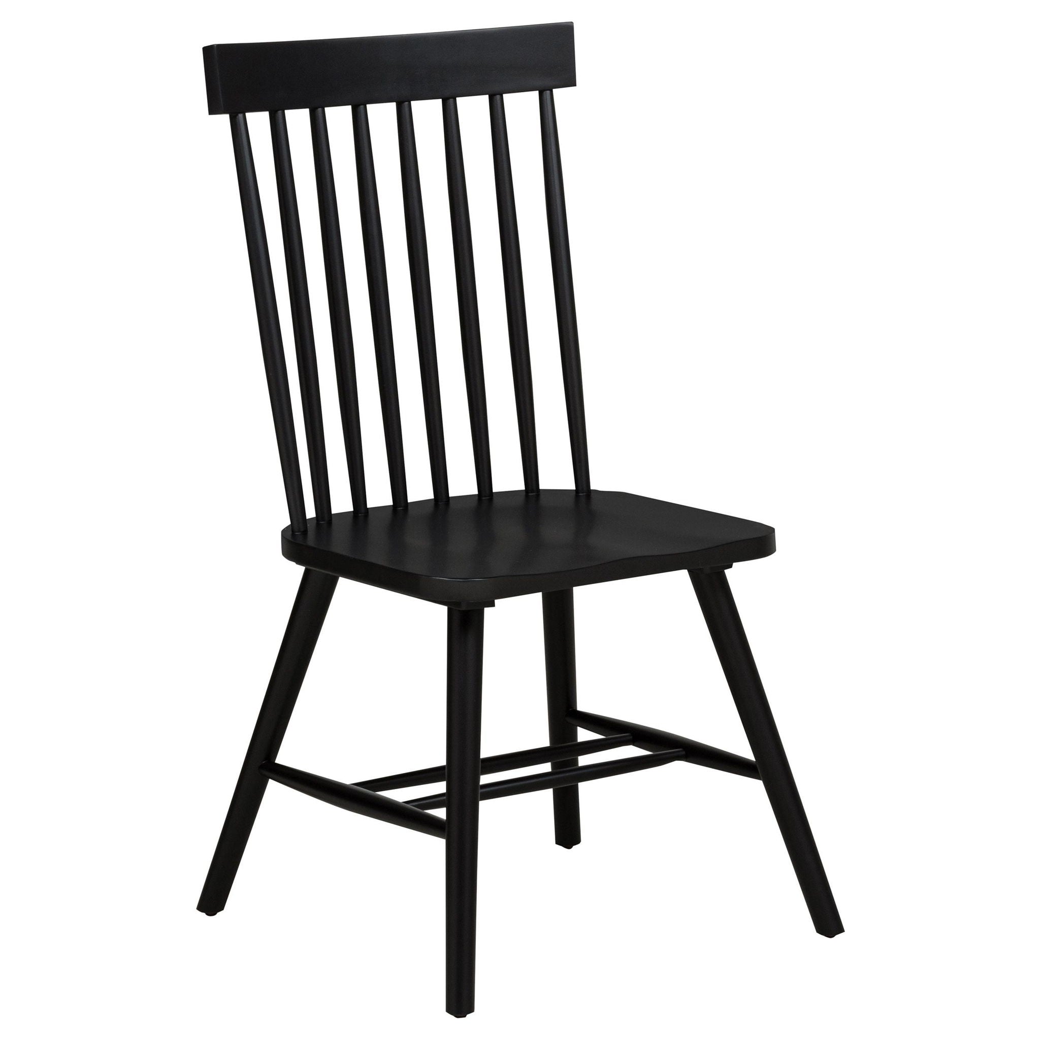 Andrews Windsor Spindle Back Dining Side Chair Black (Set of 2) - Atlantic Fine Furniture Melbourne FL