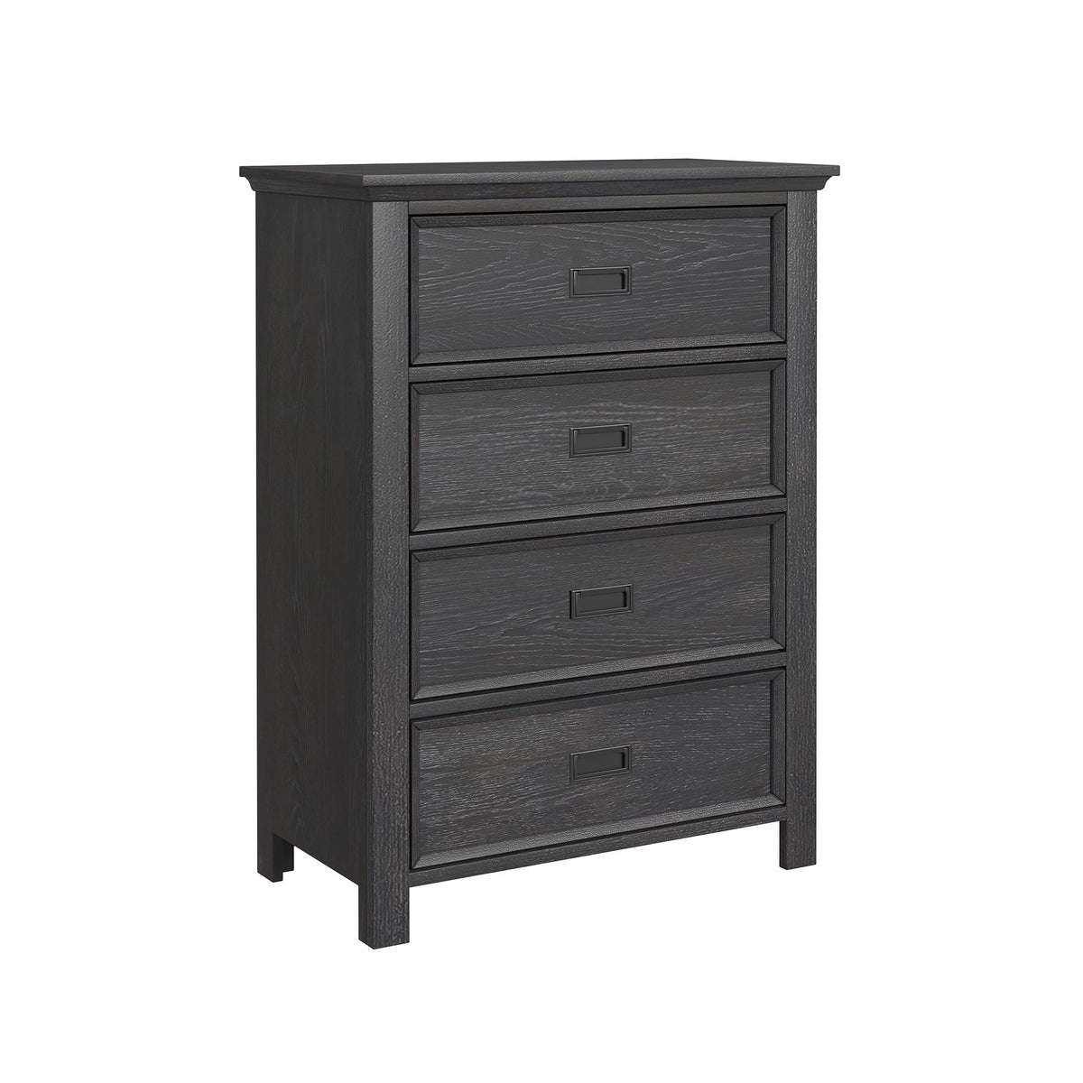 Hampton Kids Bunk With Ladder Bedroom Set in Black by Elements International, view 42