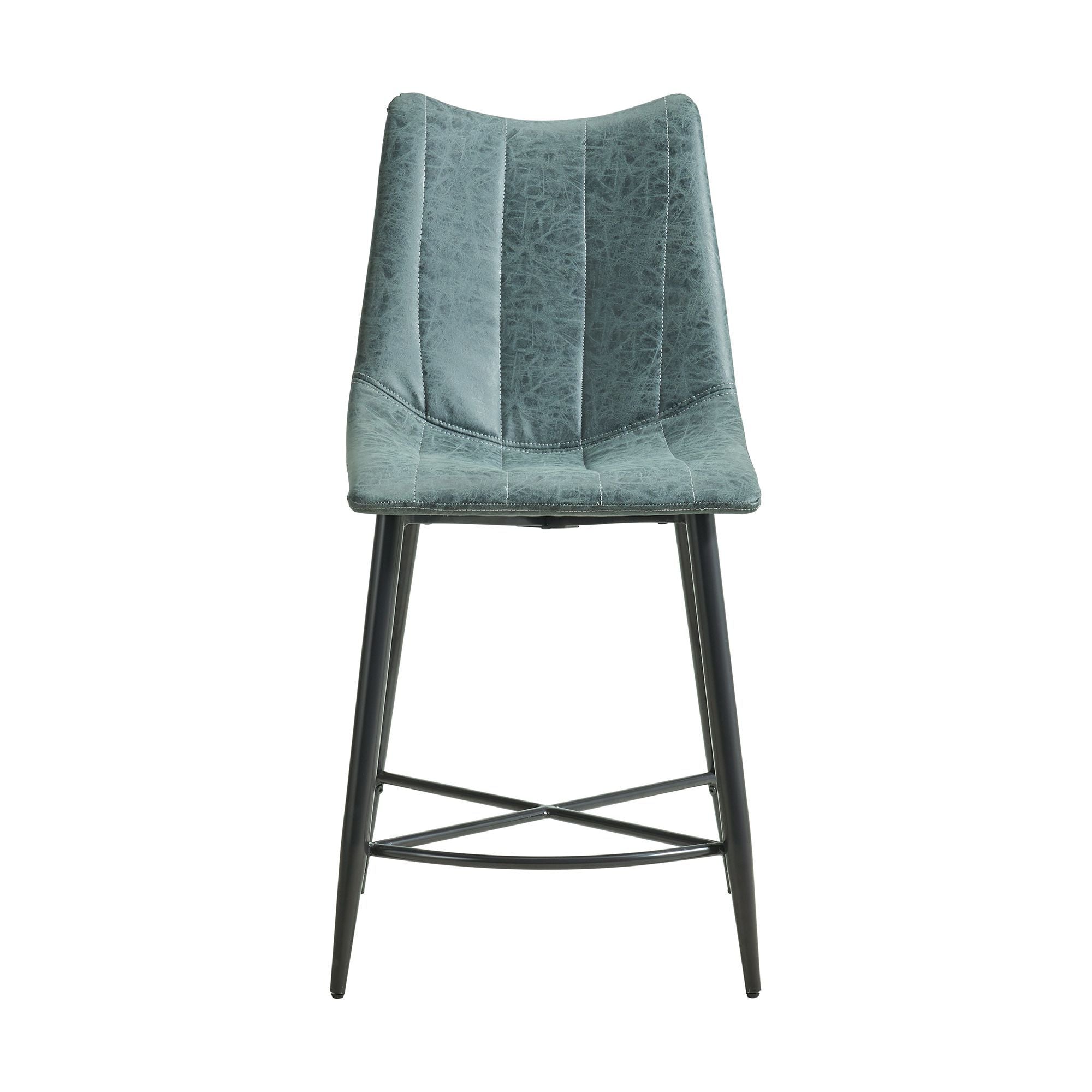 Riko - Counter Height Side Chair (Set of 2) - Gray/Gun Metal